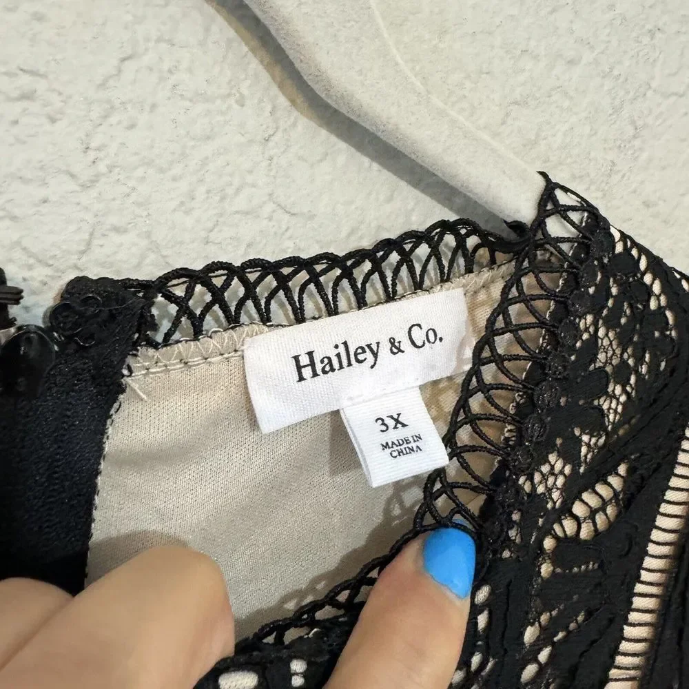 Hailey & Co Boutique Black Lace Event Dress Plus Size 3X - Picture 2 of 5